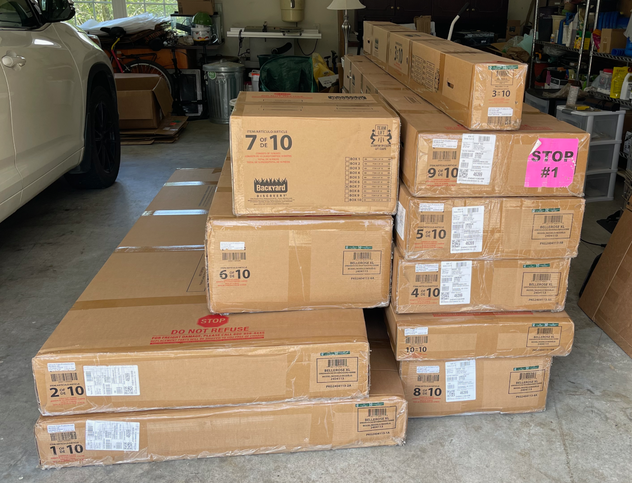 Picture of ten large, numbered boxes