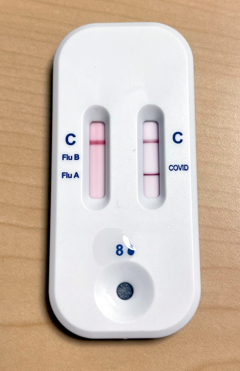 Picture of a positive COVID test