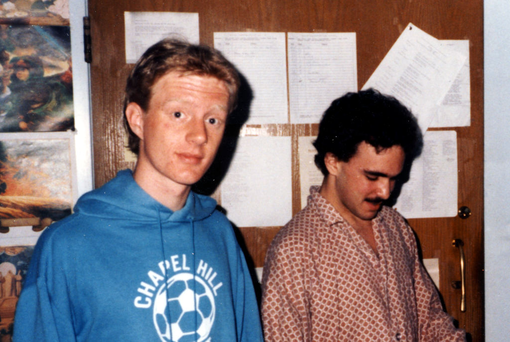 Eric and Chris in our dorm room