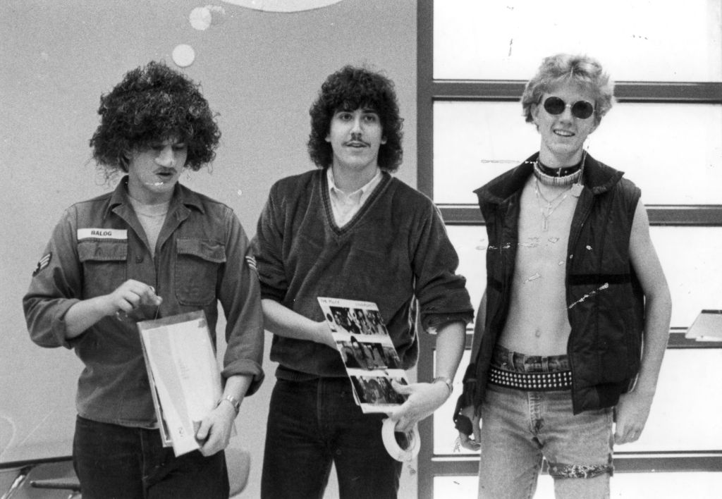 David dressed up as me, me and Eric