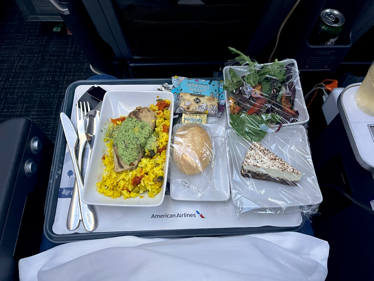Dinner tray sitting on my lap