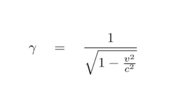 Lorentz Factor Gamma Equation