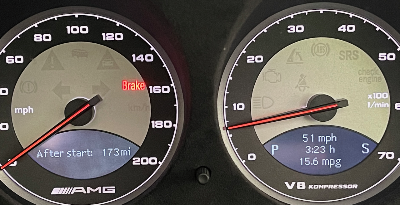 SL55 Display Showing Trip Mileage