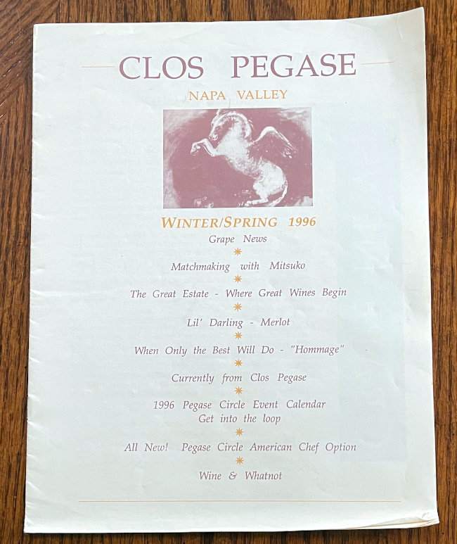 Winter/Spring 1996 Clos Pegase Newsletter