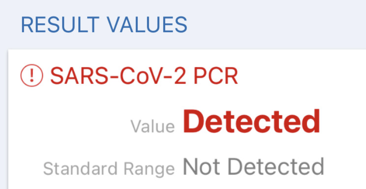 COVID Positive Test Result